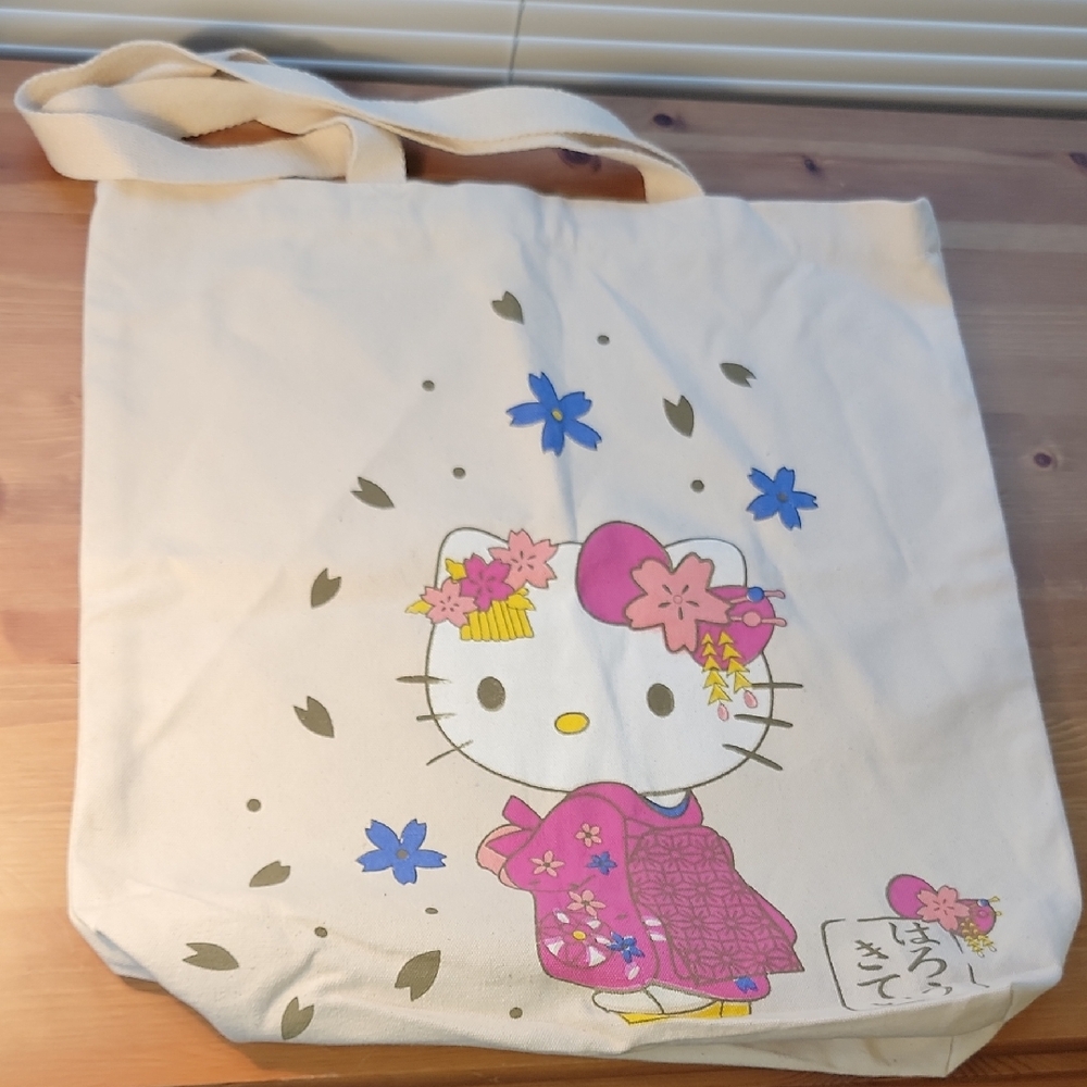 Hello Kitty World Market Cream Canvas Tote